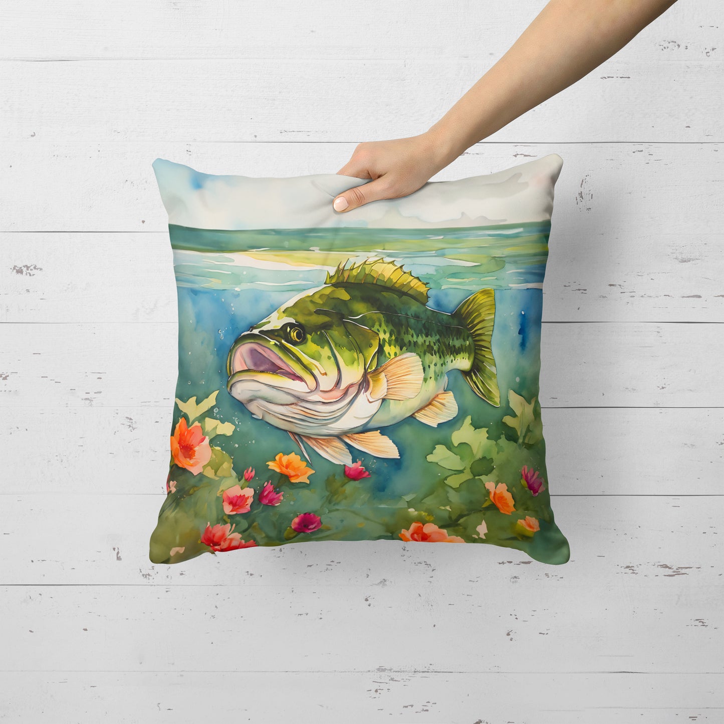 Largemouth Bass Throw Pillow