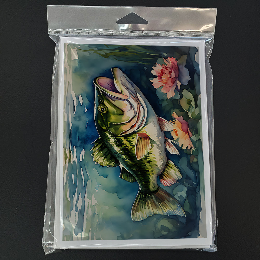 Largemouth Bass Greeting Cards Pack of 8