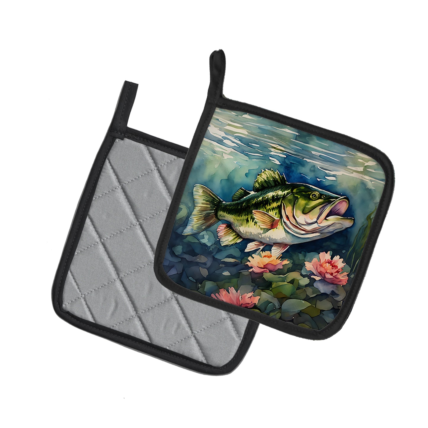 Largemouth Bass Pair of Pot Holders