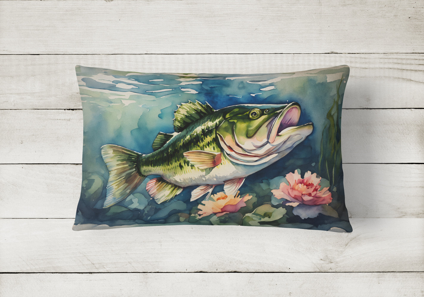 Largemouth Bass Throw Pillow