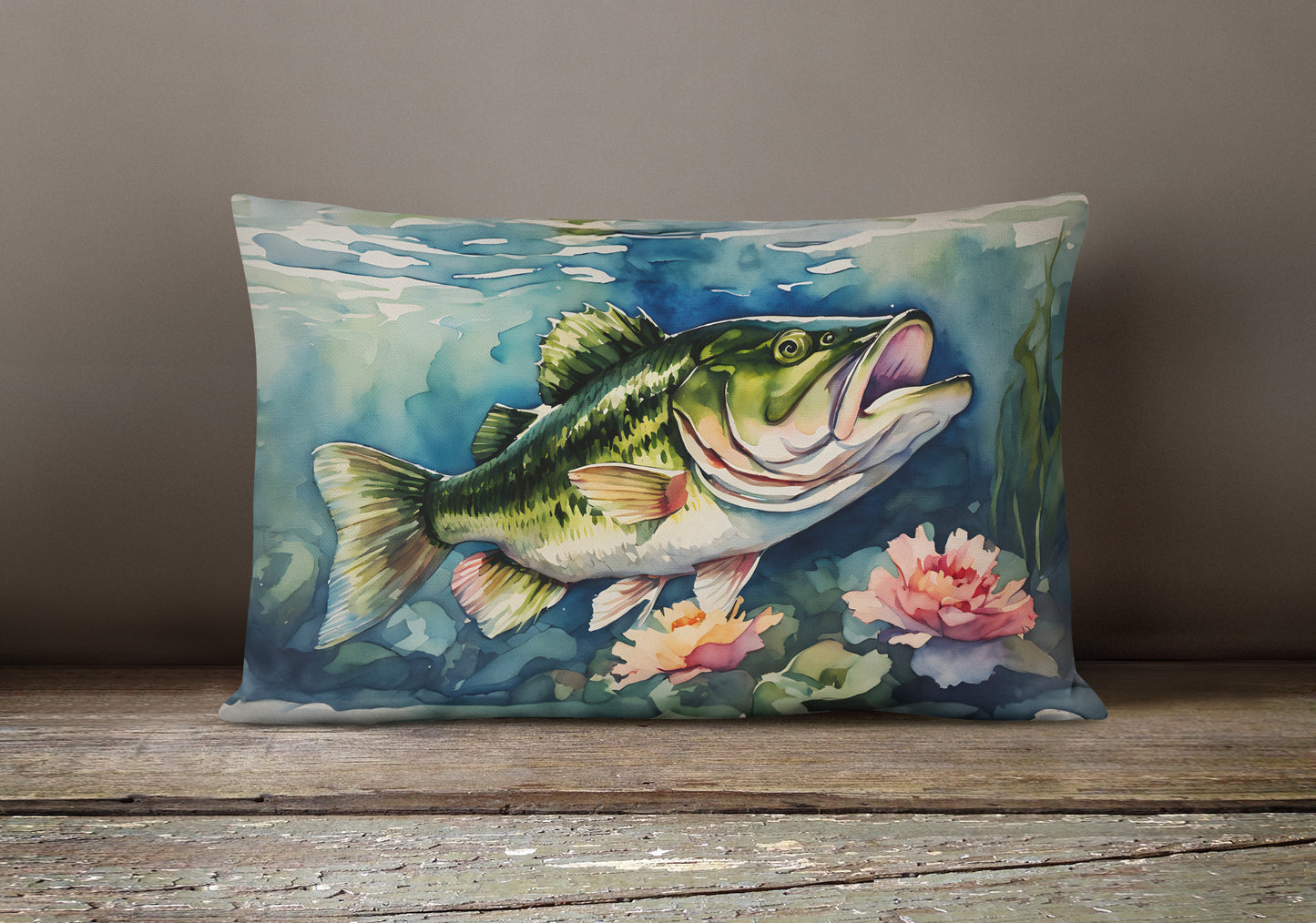 Largemouth Bass Throw Pillow