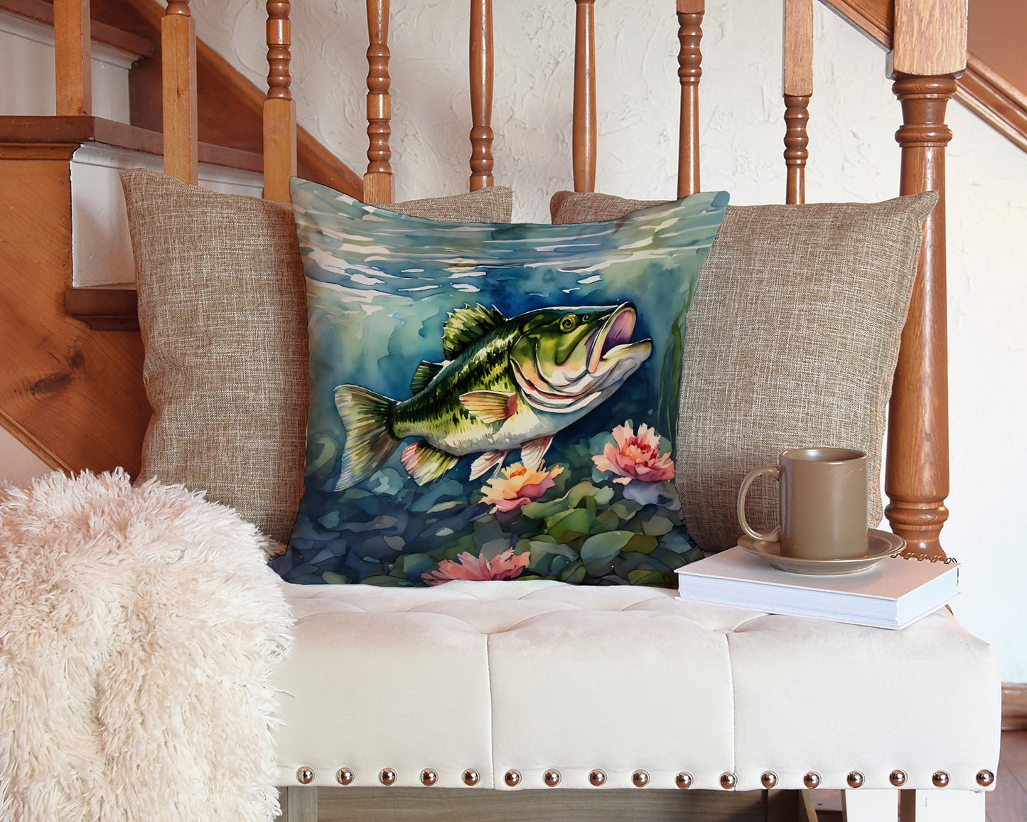 Largemouth Bass Throw Pillow