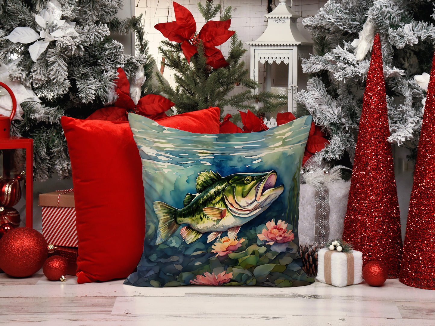 Largemouth Bass Throw Pillow