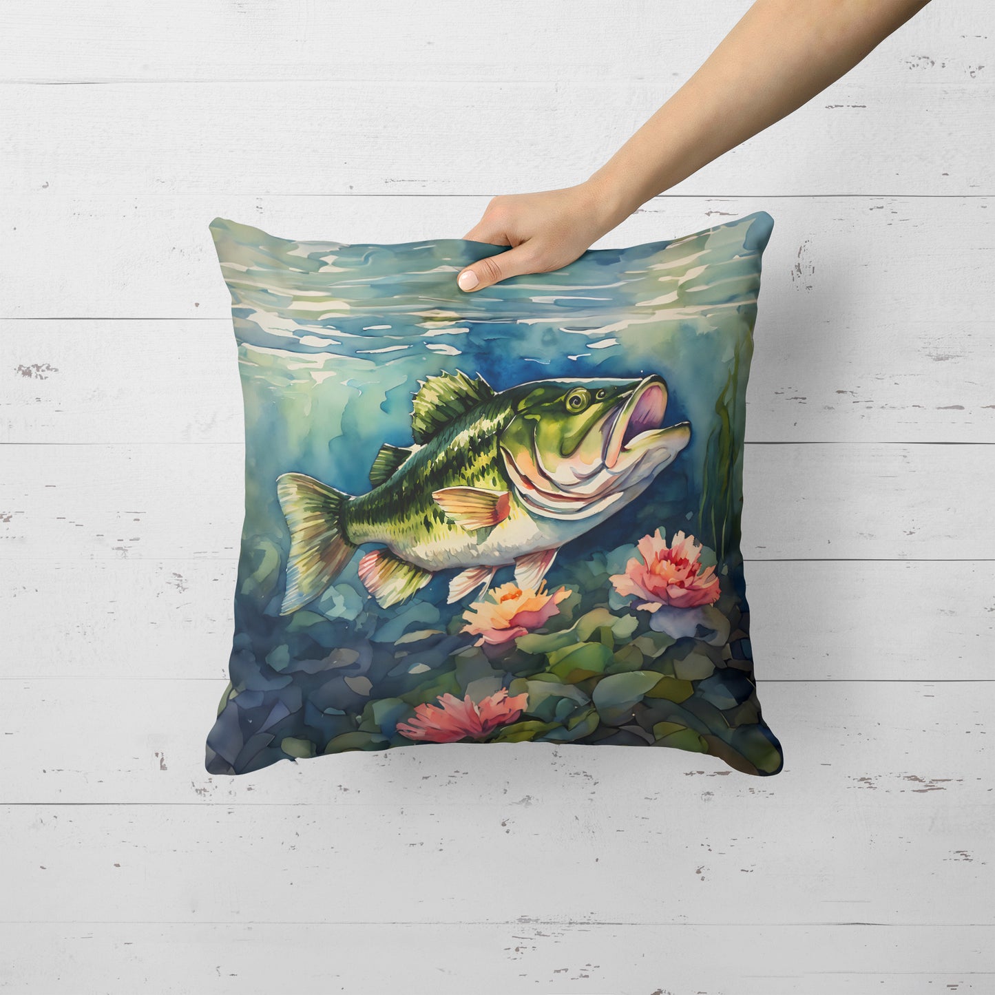 Largemouth Bass Throw Pillow