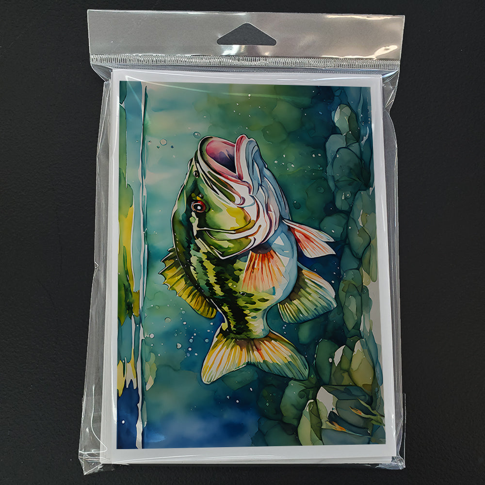 Largemouth Bass Greeting Cards Pack of 8