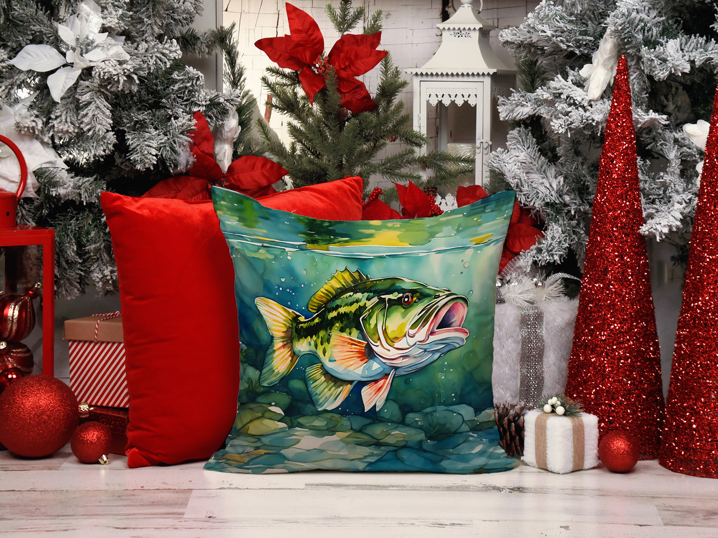 Largemouth Bass Throw Pillow