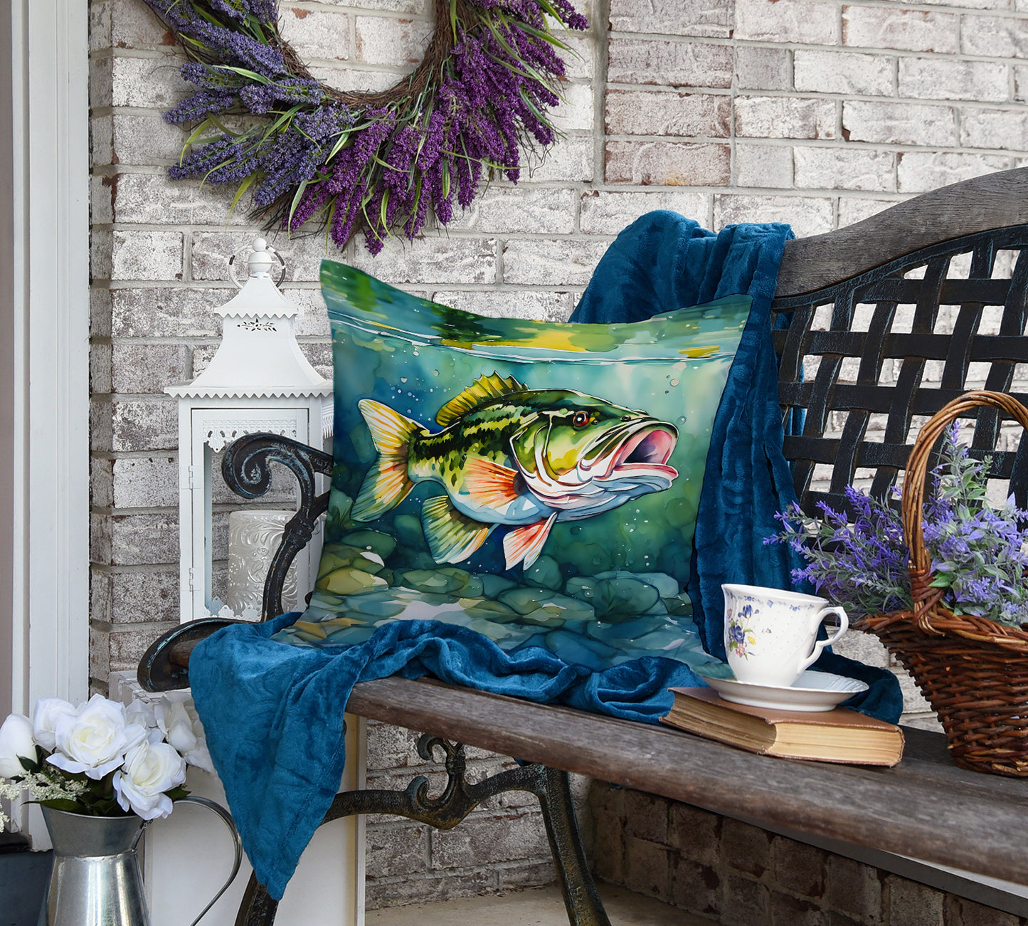 Largemouth Bass Throw Pillow