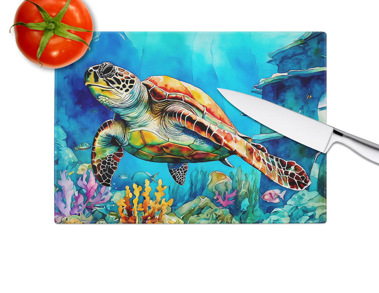 Loggerhead Sea Turtle Glass Cutting Board