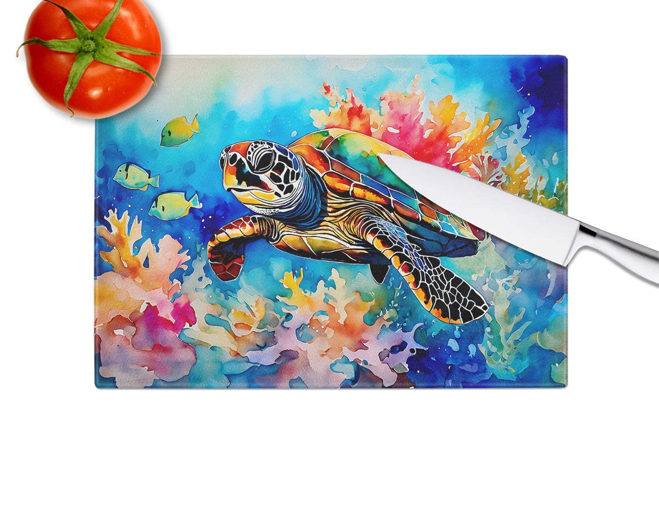 Loggerhead Sea Turtle Glass Cutting Board