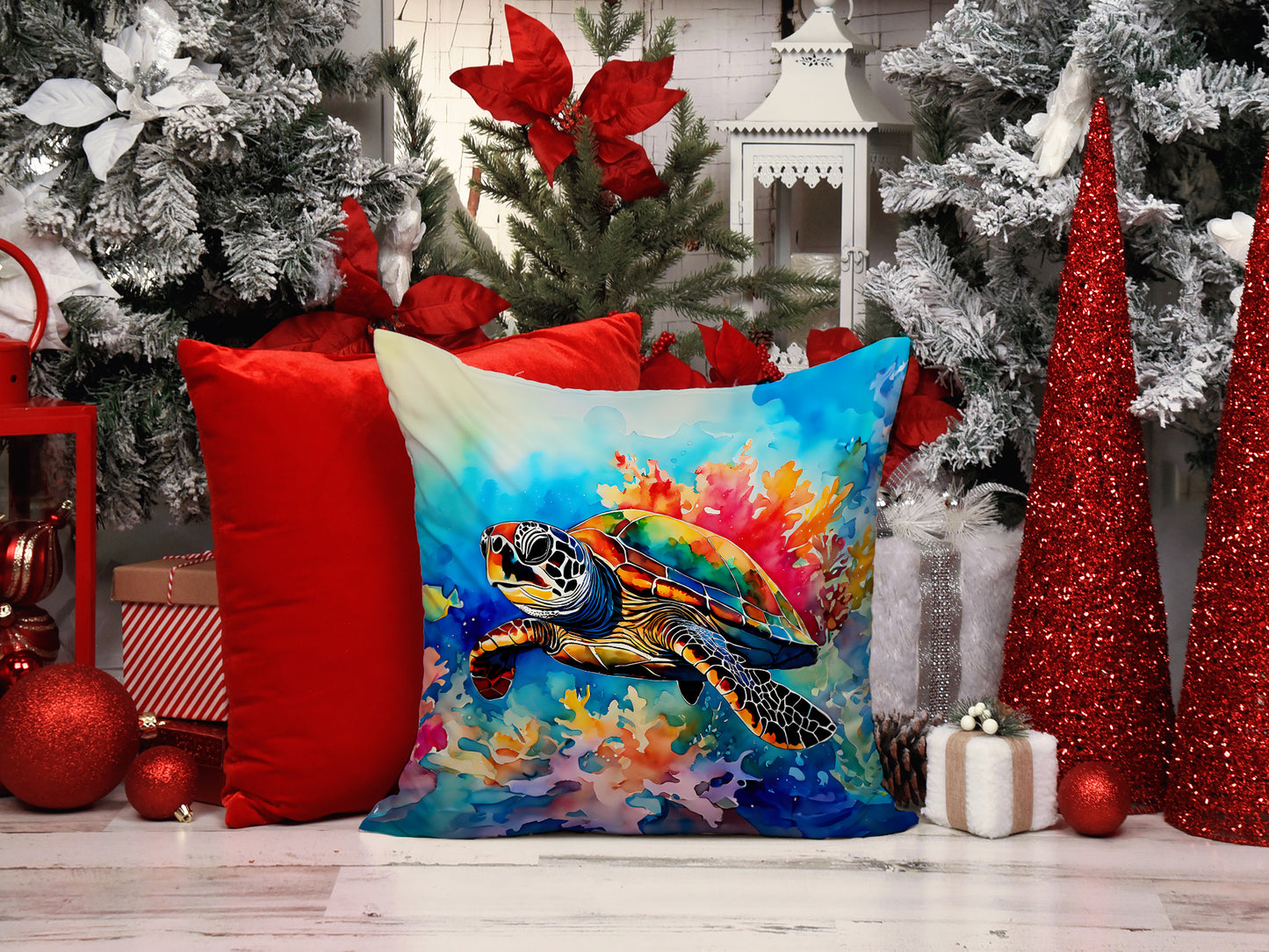 Loggerhead Sea Turtle Throw Pillow