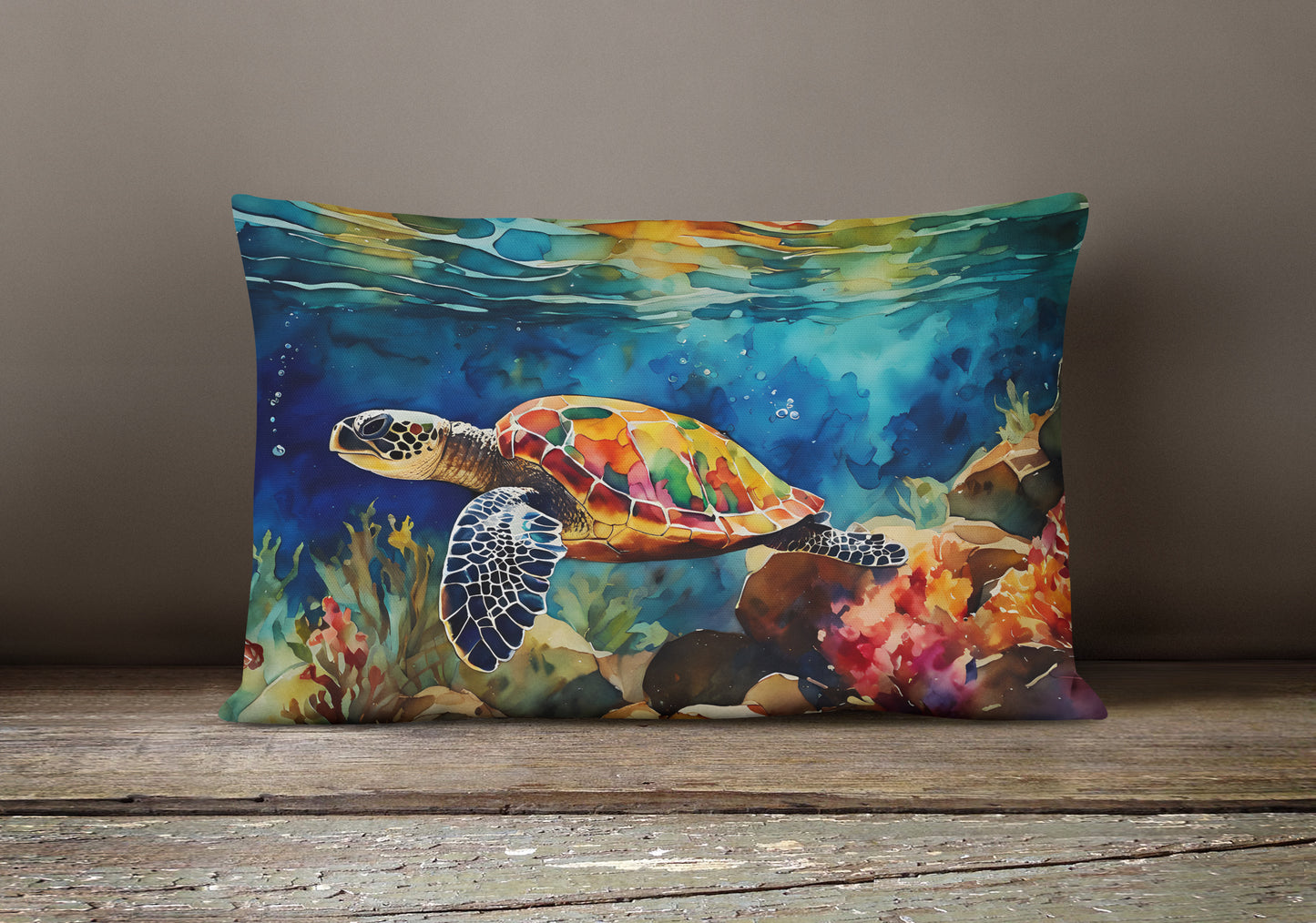 Loggerhead Sea Turtle Throw Pillow