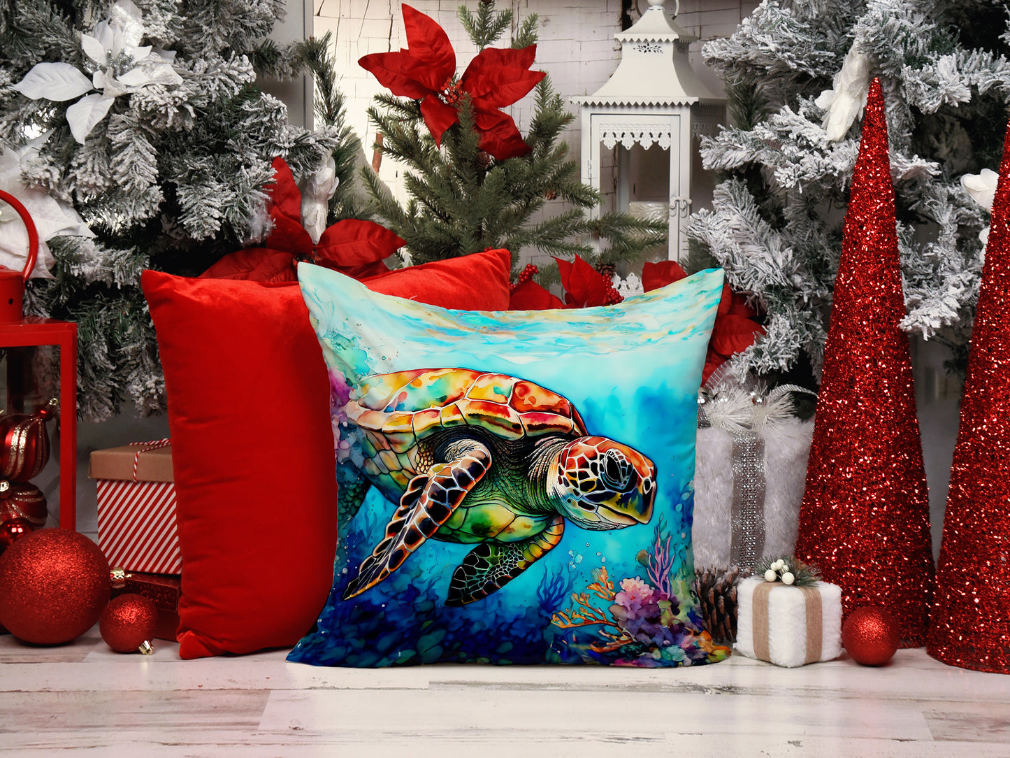 Loggerhead Sea Turtle Throw Pillow