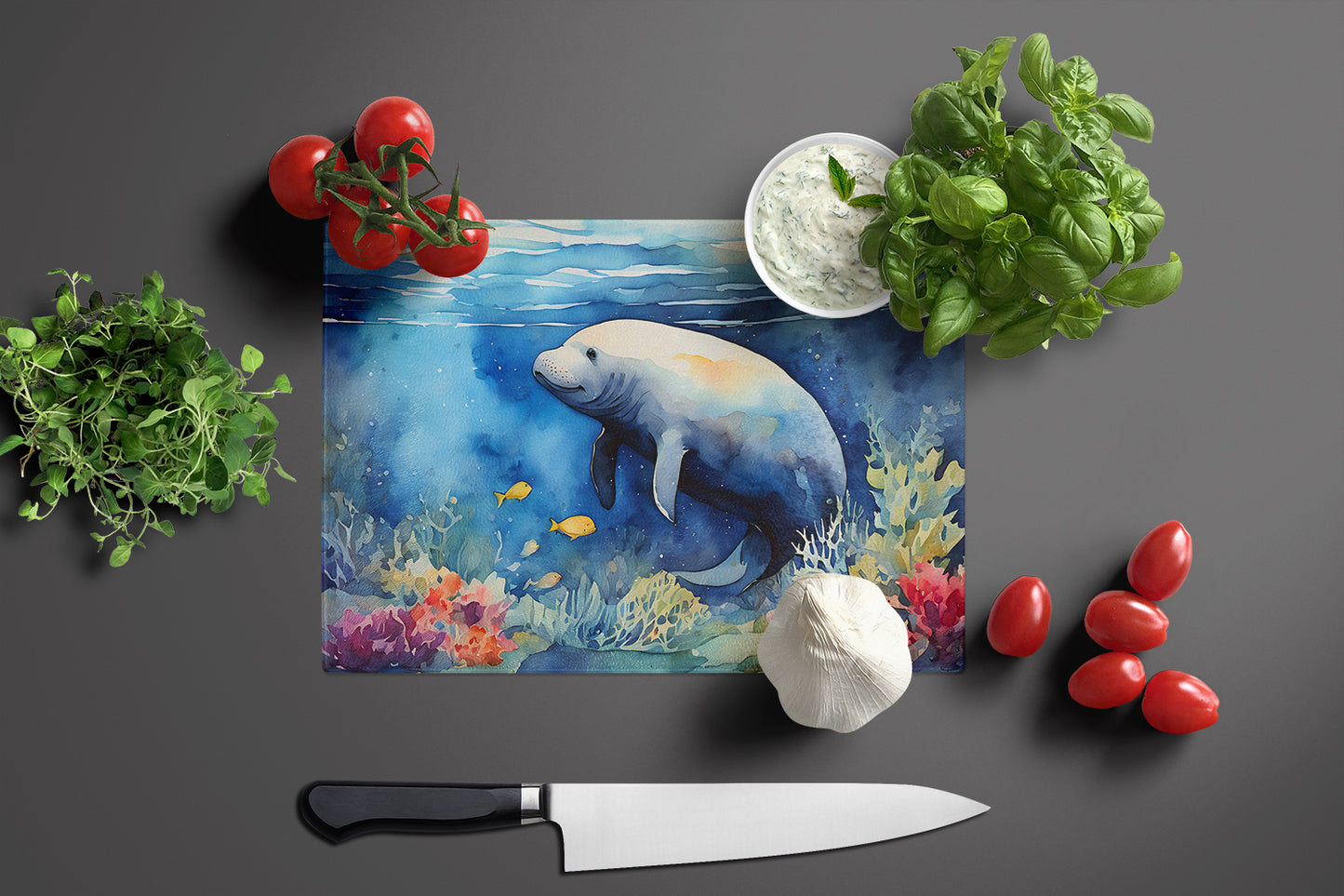 Manatee Glass Cutting Board