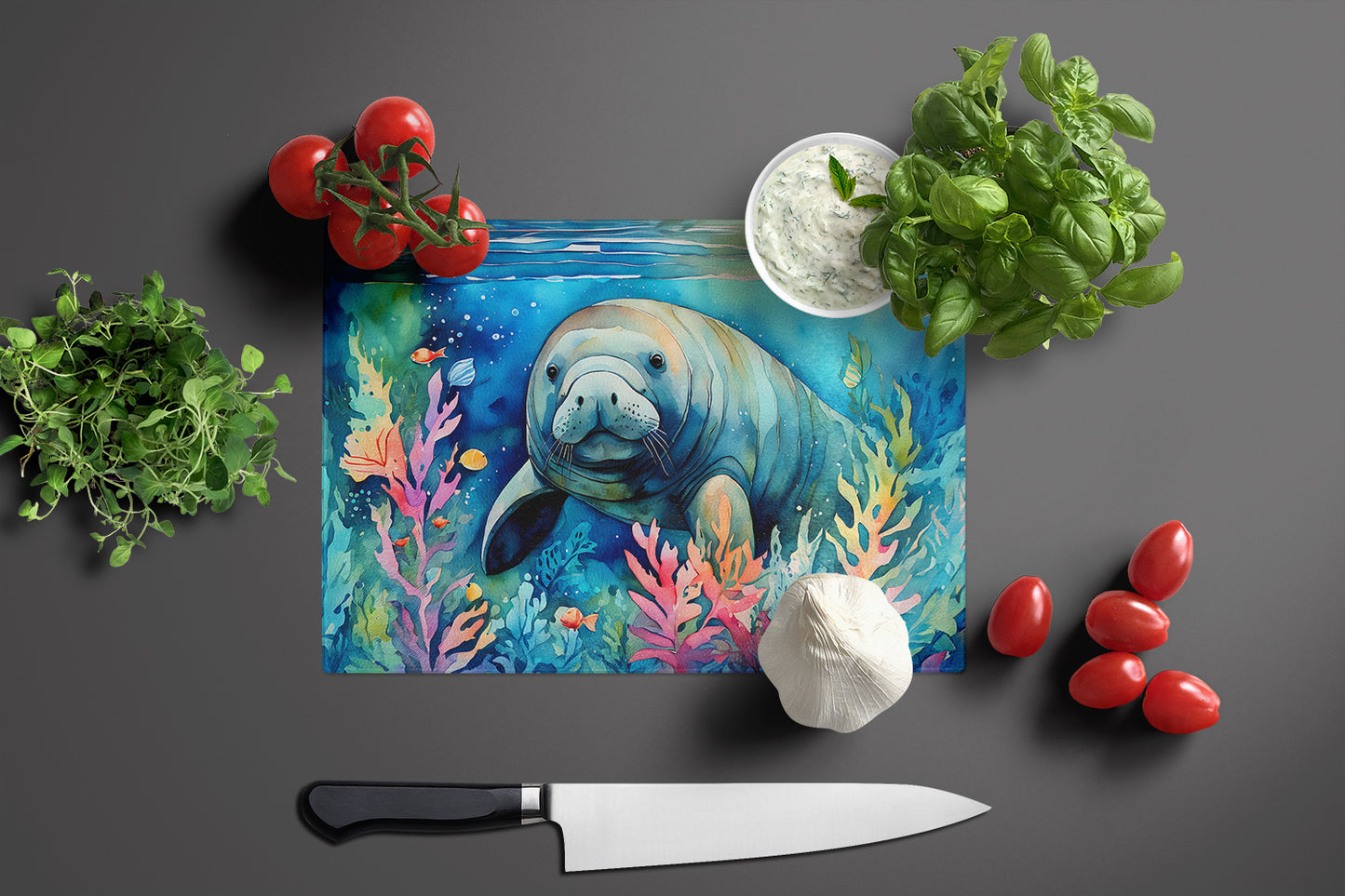 Manatee Glass Cutting Board