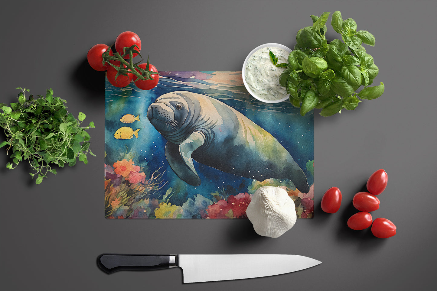 Manatee Glass Cutting Board