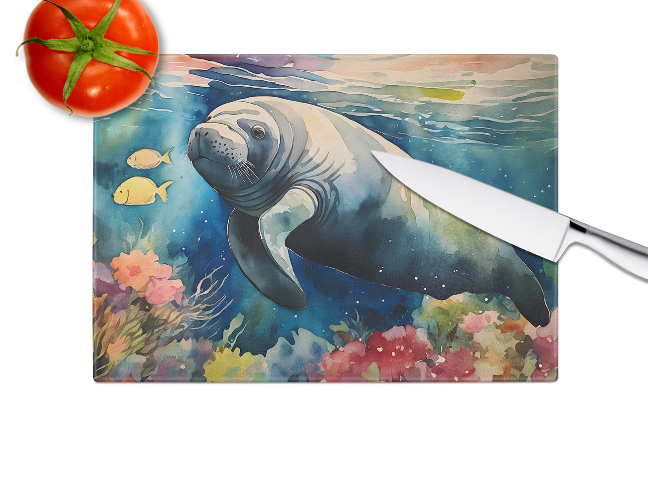 Manatee Glass Cutting Board