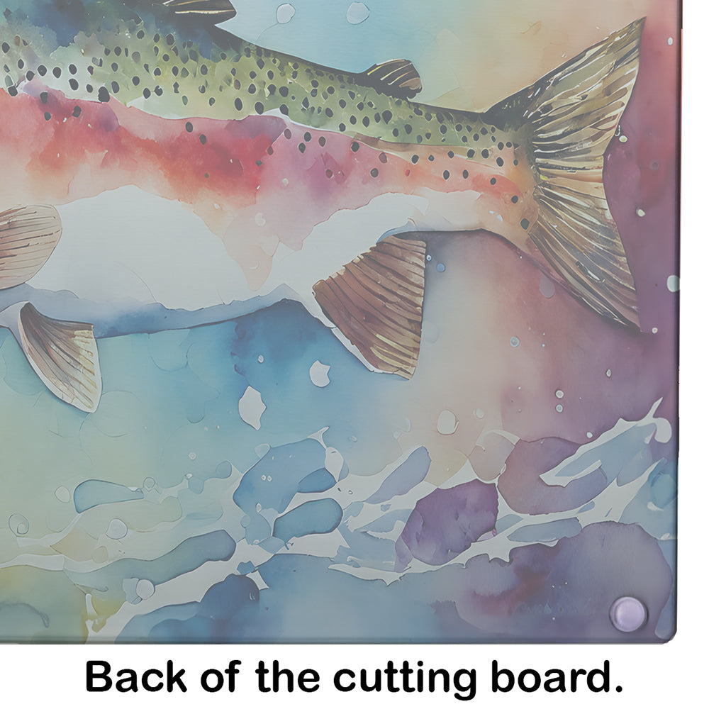 Rainbow Trout Glass Cutting Board