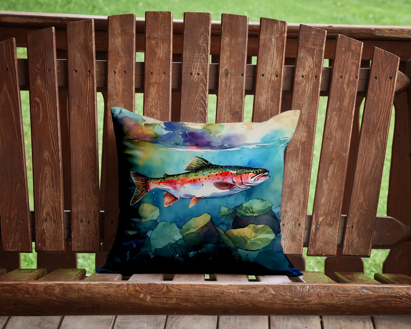 Rainbow Trout Throw Pillow