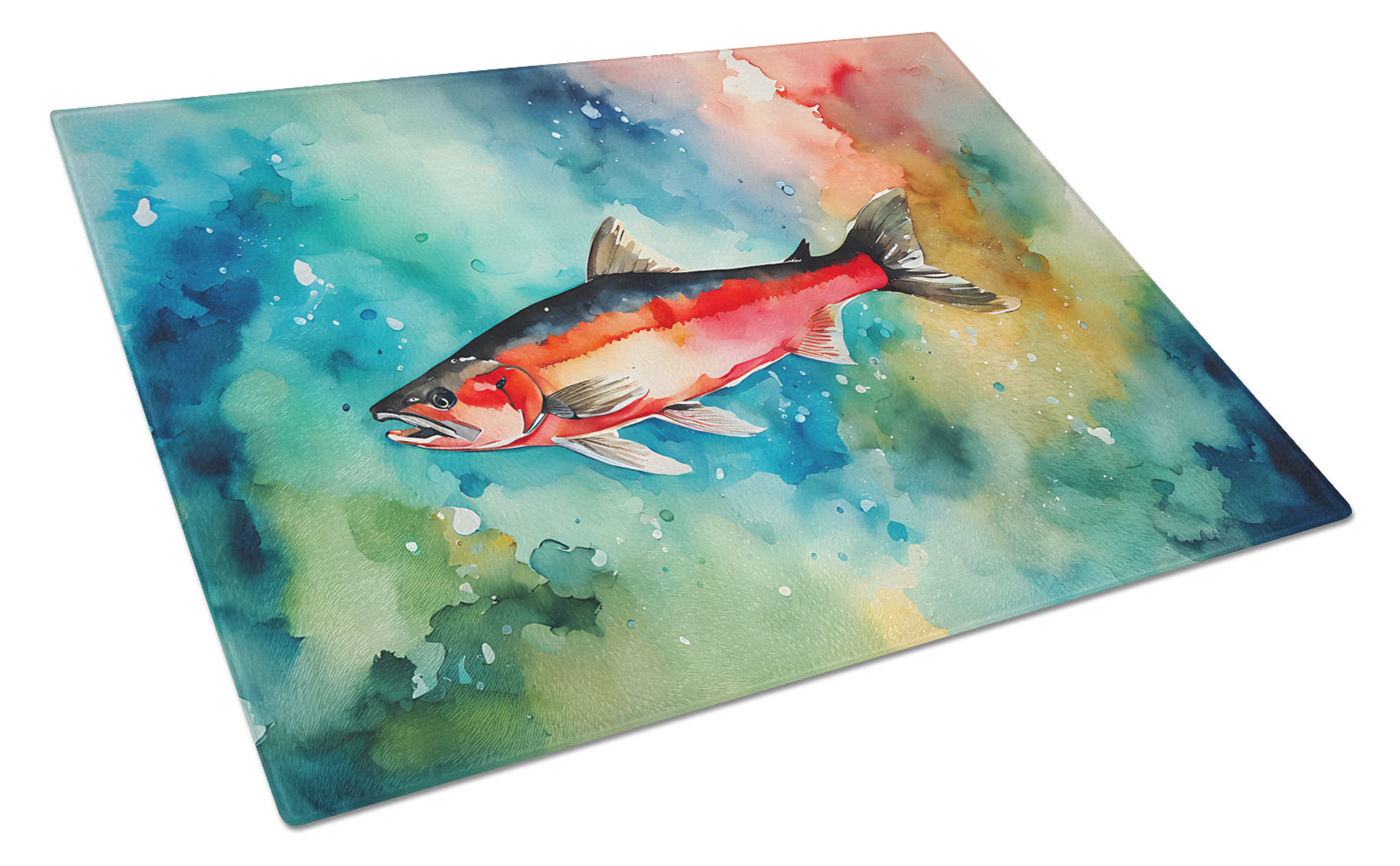 Buy this Salmon Glass Cutting Board