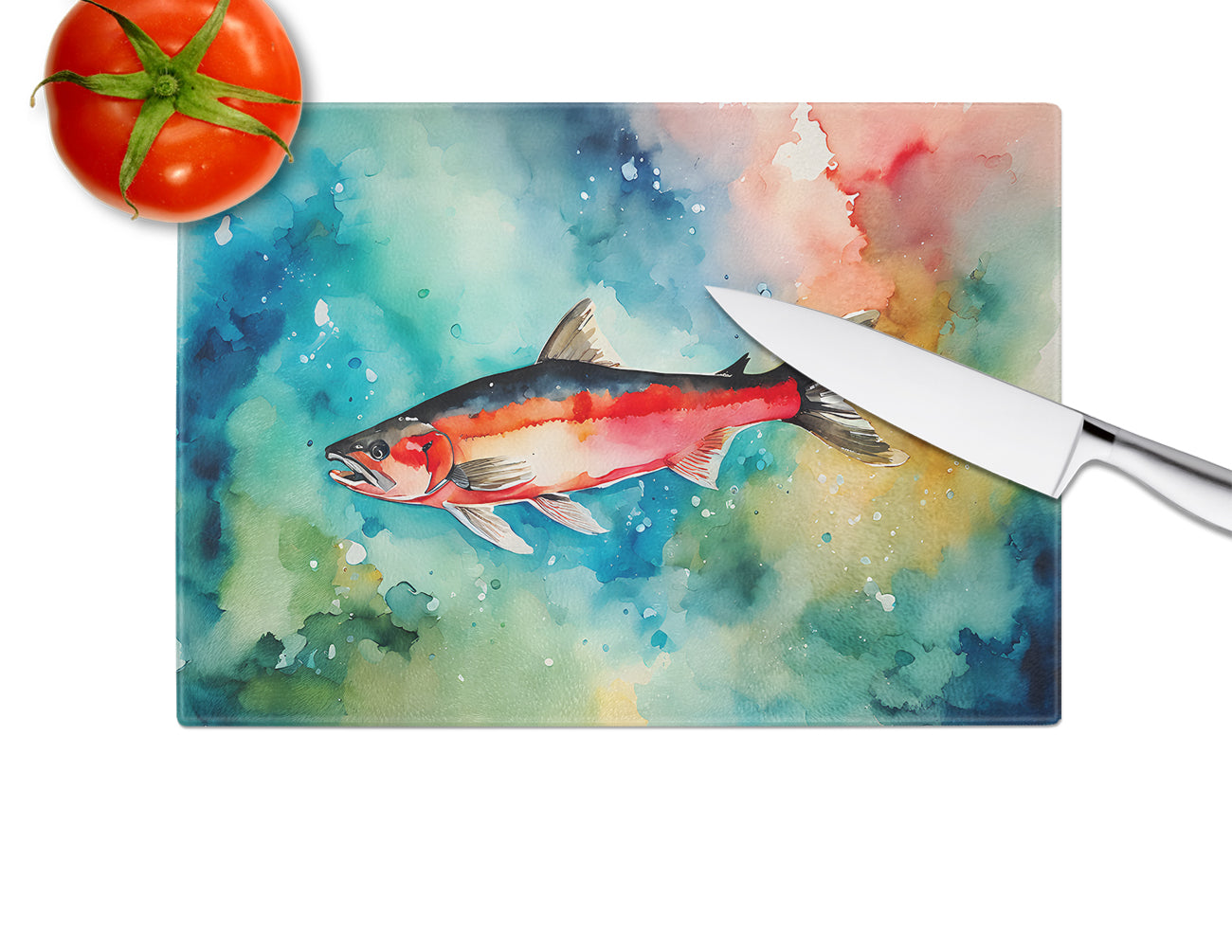 Salmon Glass Cutting Board