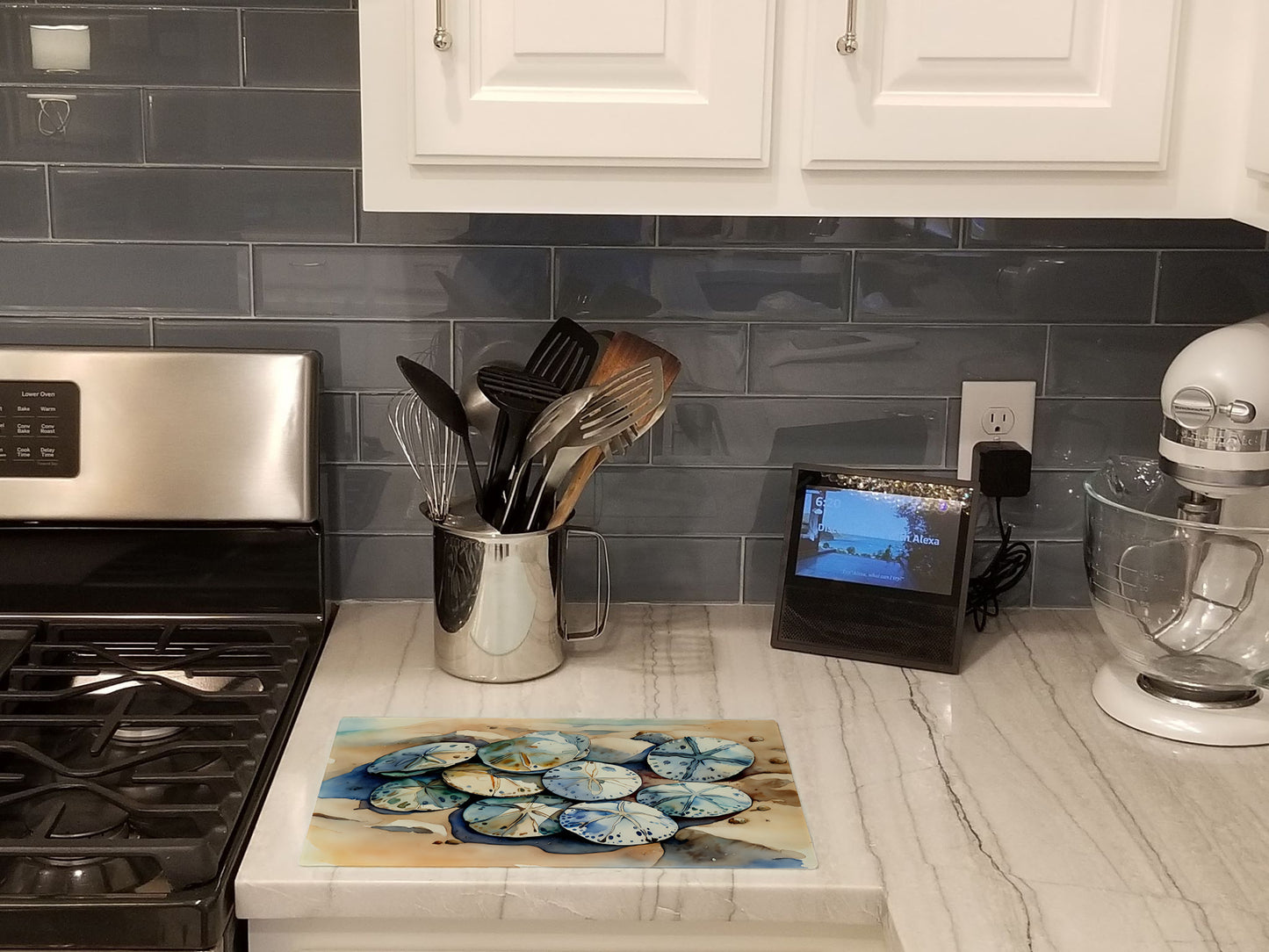 Sand Dollars Glass Cutting Board