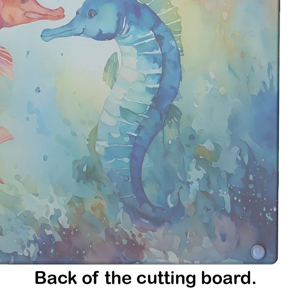 Seahorses Glass Cutting Board