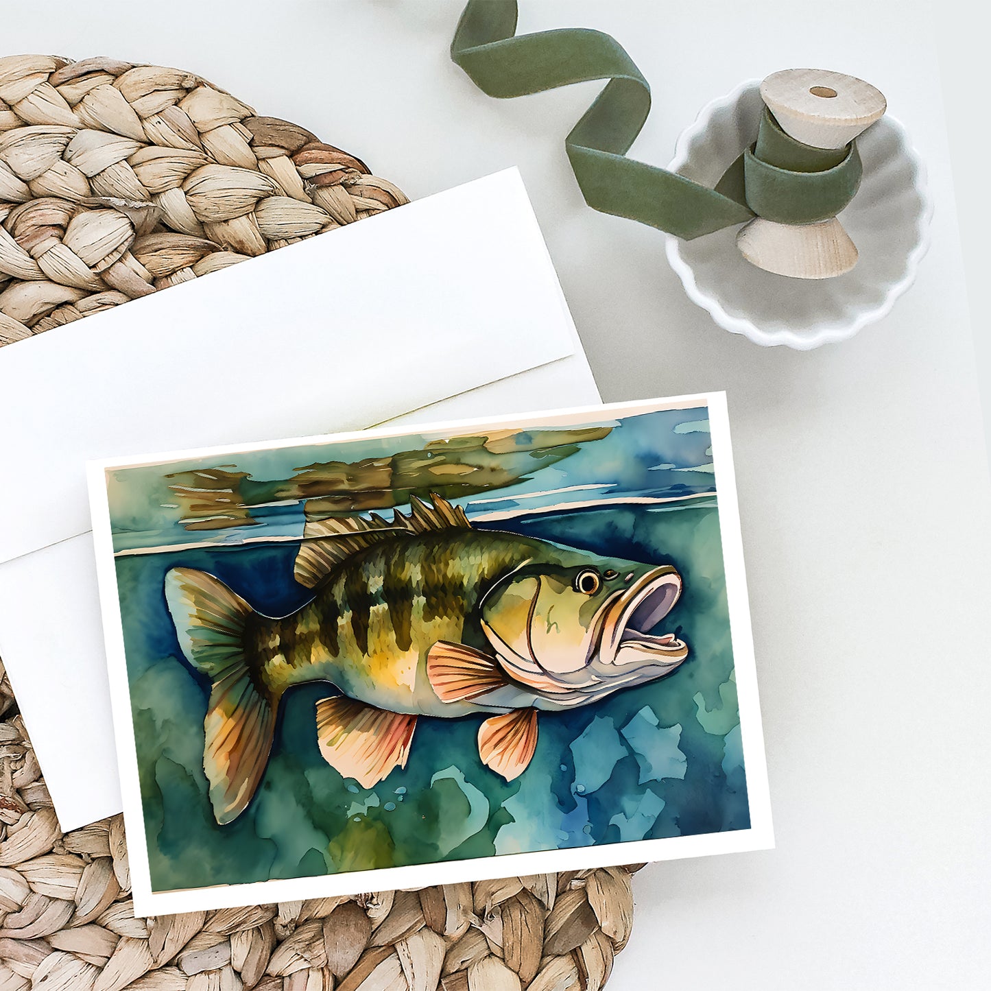 Smallmouth Bass Greeting Cards Pack of 8