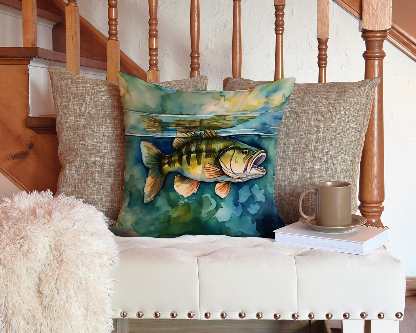 Smallmouth Bass Throw Pillow