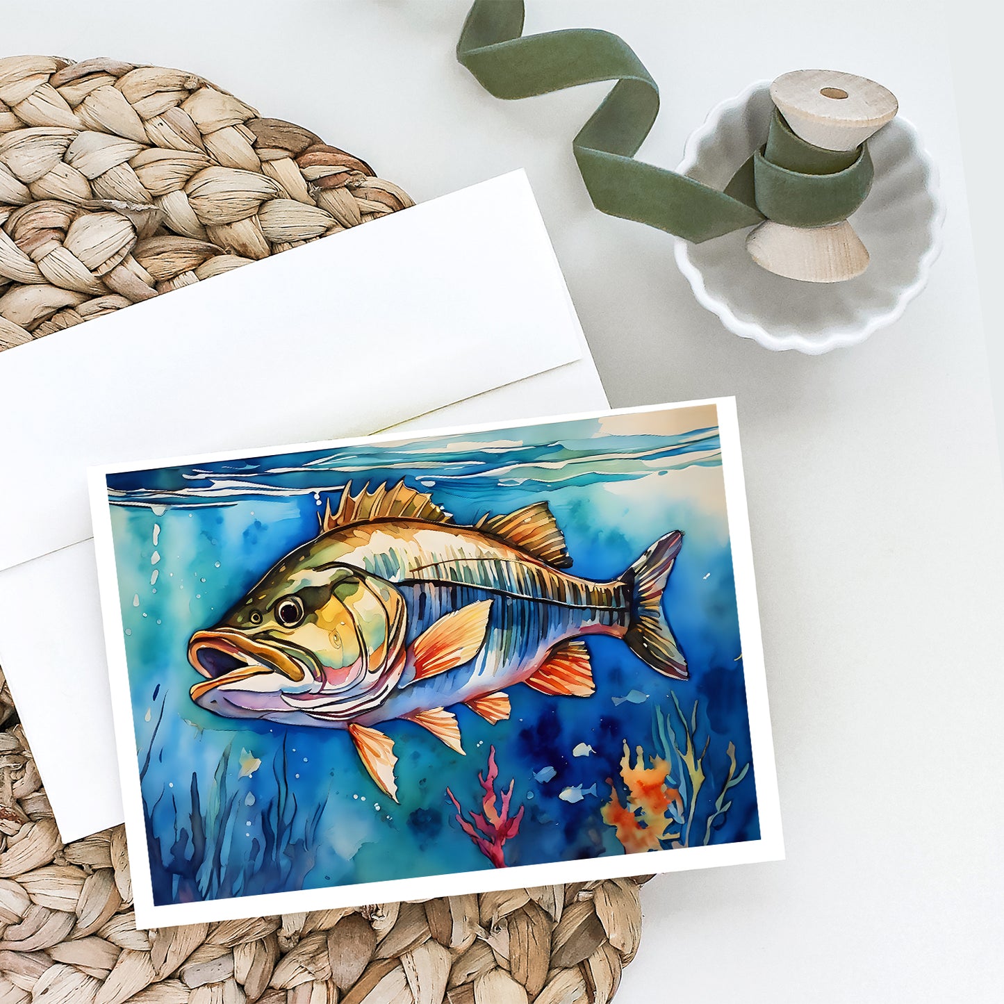 Striped Bass Greeting Cards Pack of 8