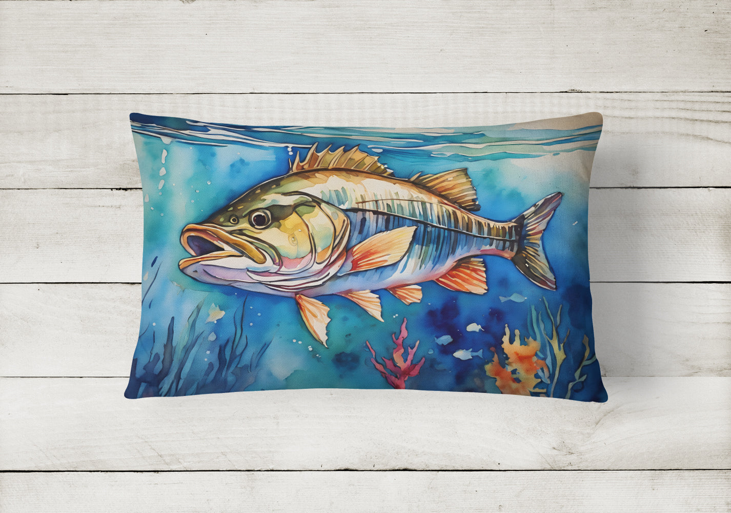 Striped Bass Throw Pillow