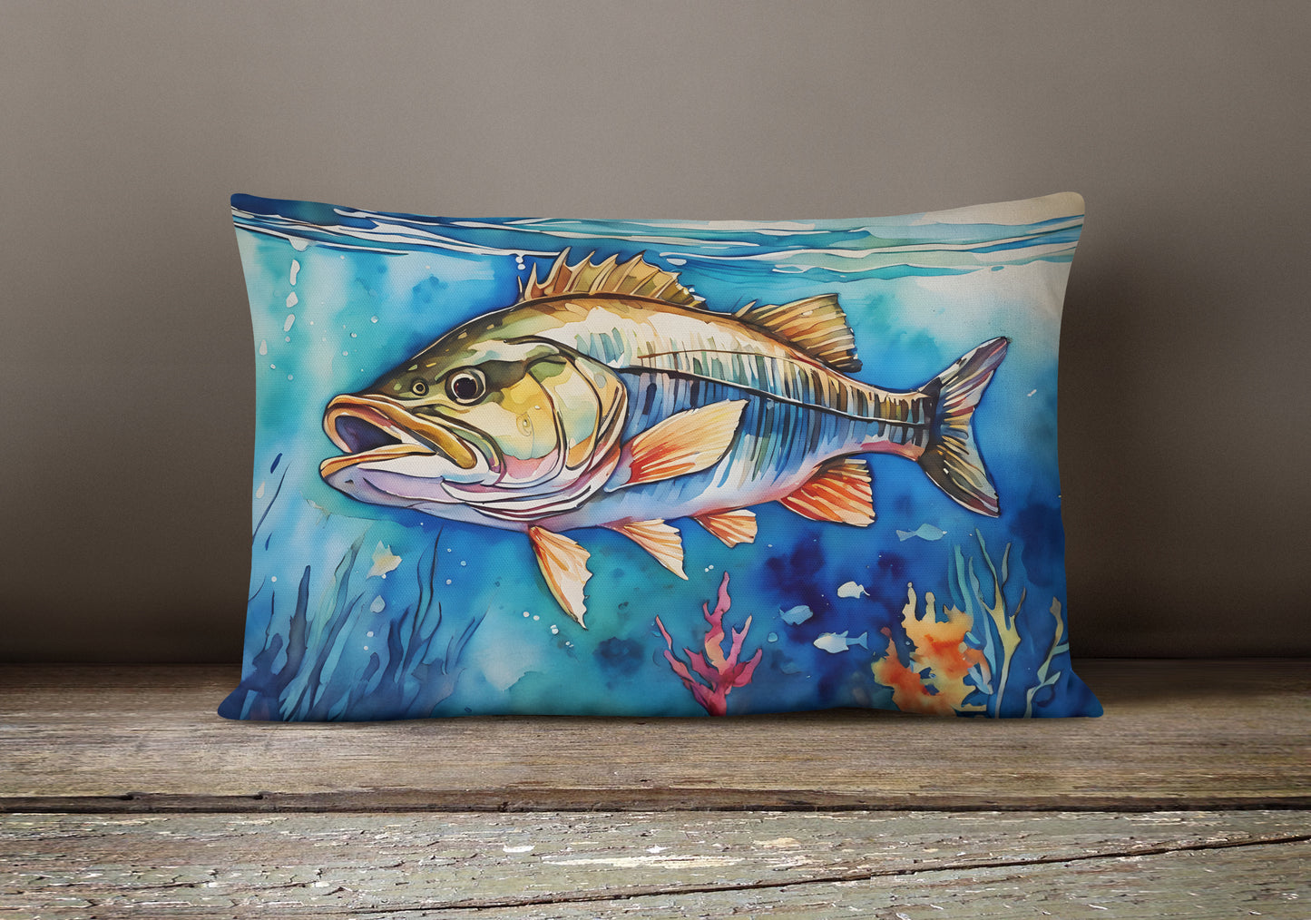 Striped Bass Throw Pillow