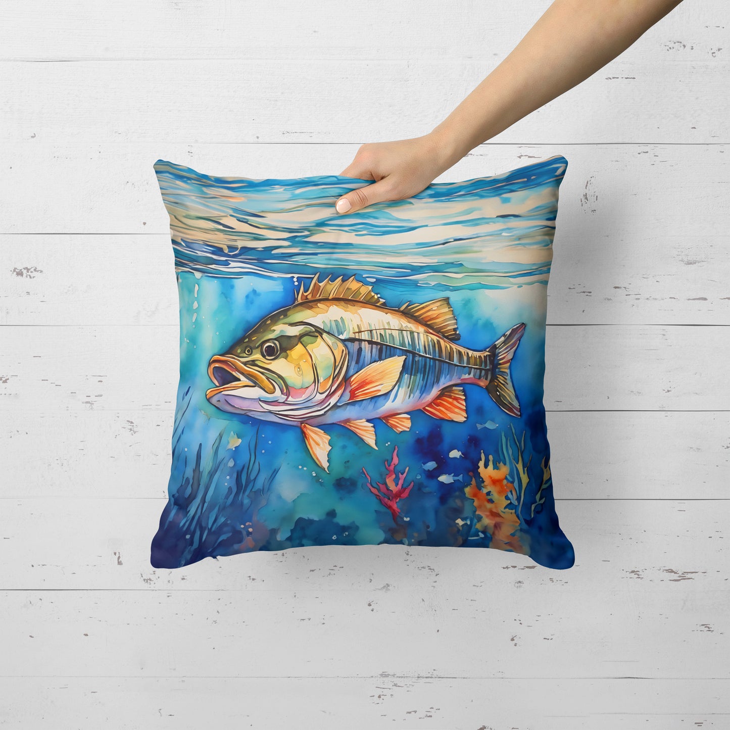 Striped Bass Throw Pillow