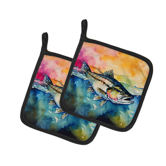 Buy this Striped Bass Pair of Pot Holders