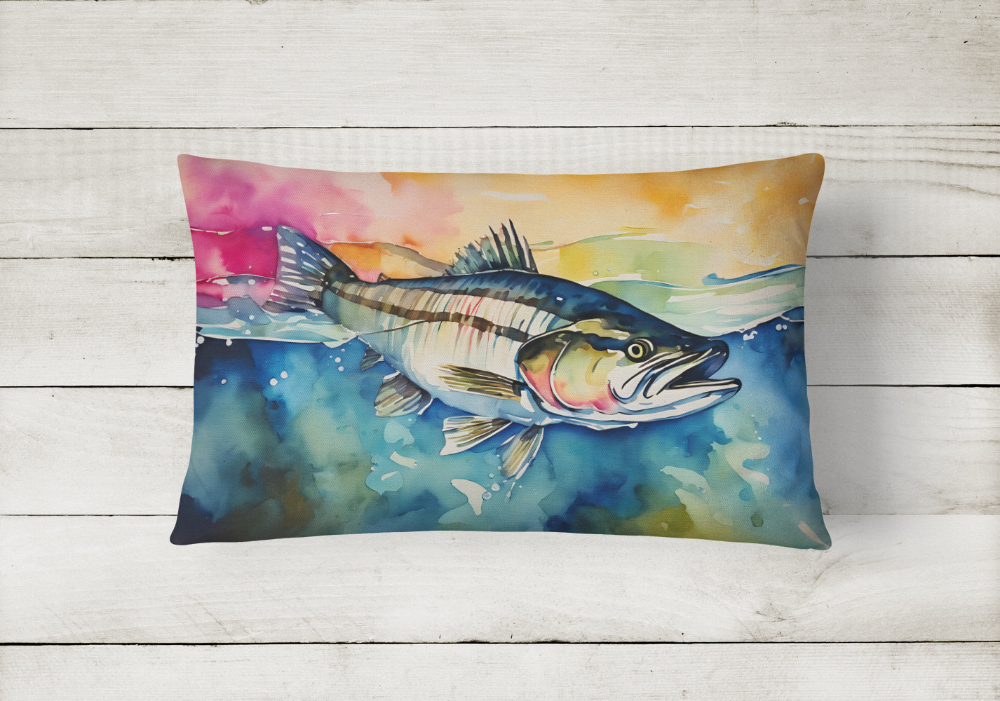 Striped Bass Throw Pillow