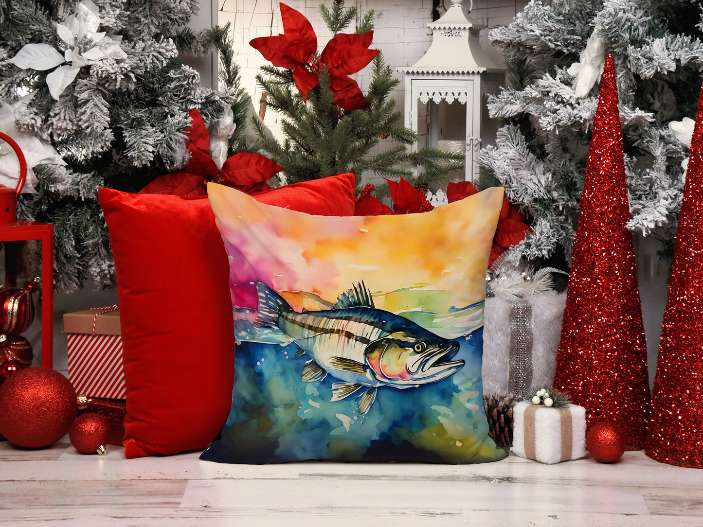 Striped Bass Throw Pillow