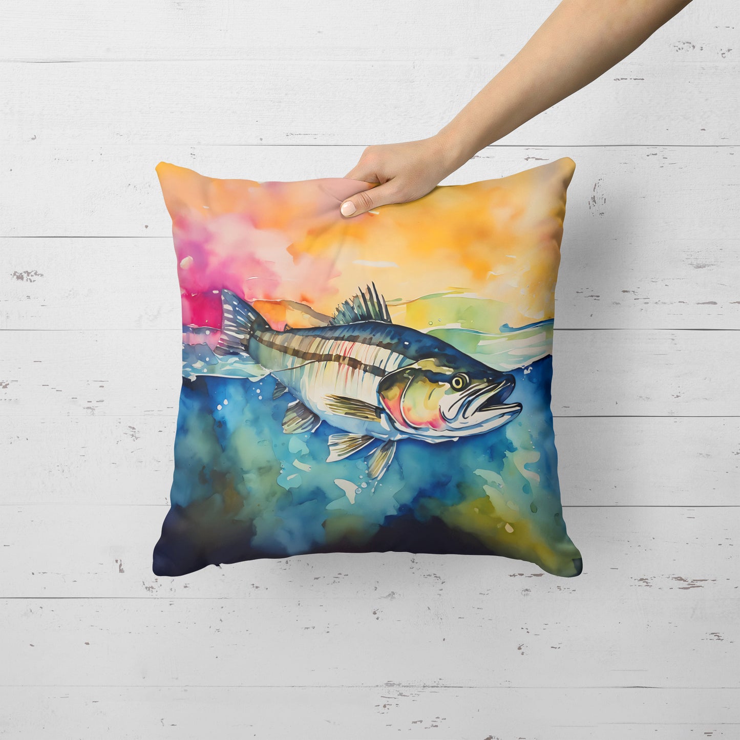 Striped Bass Throw Pillow