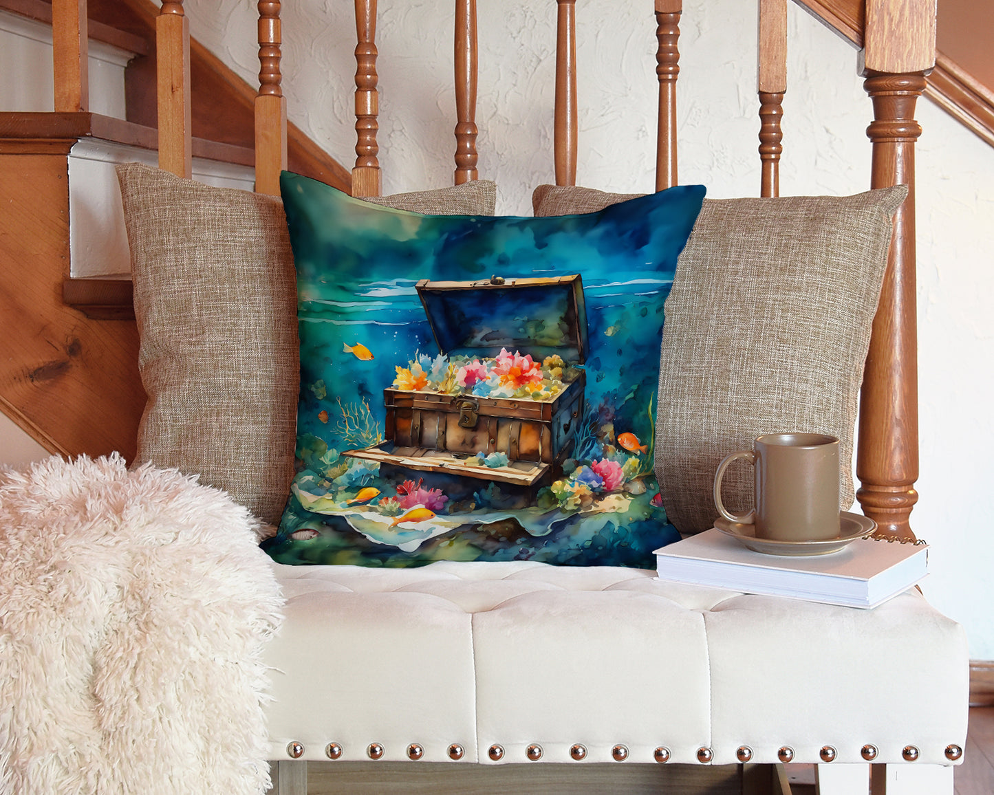 Treasure Chest Throw Pillow