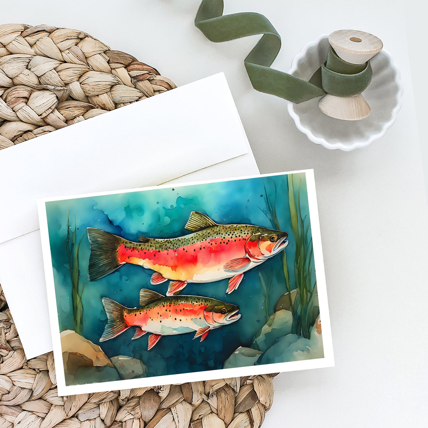 Trout Greeting Cards Pack of 8