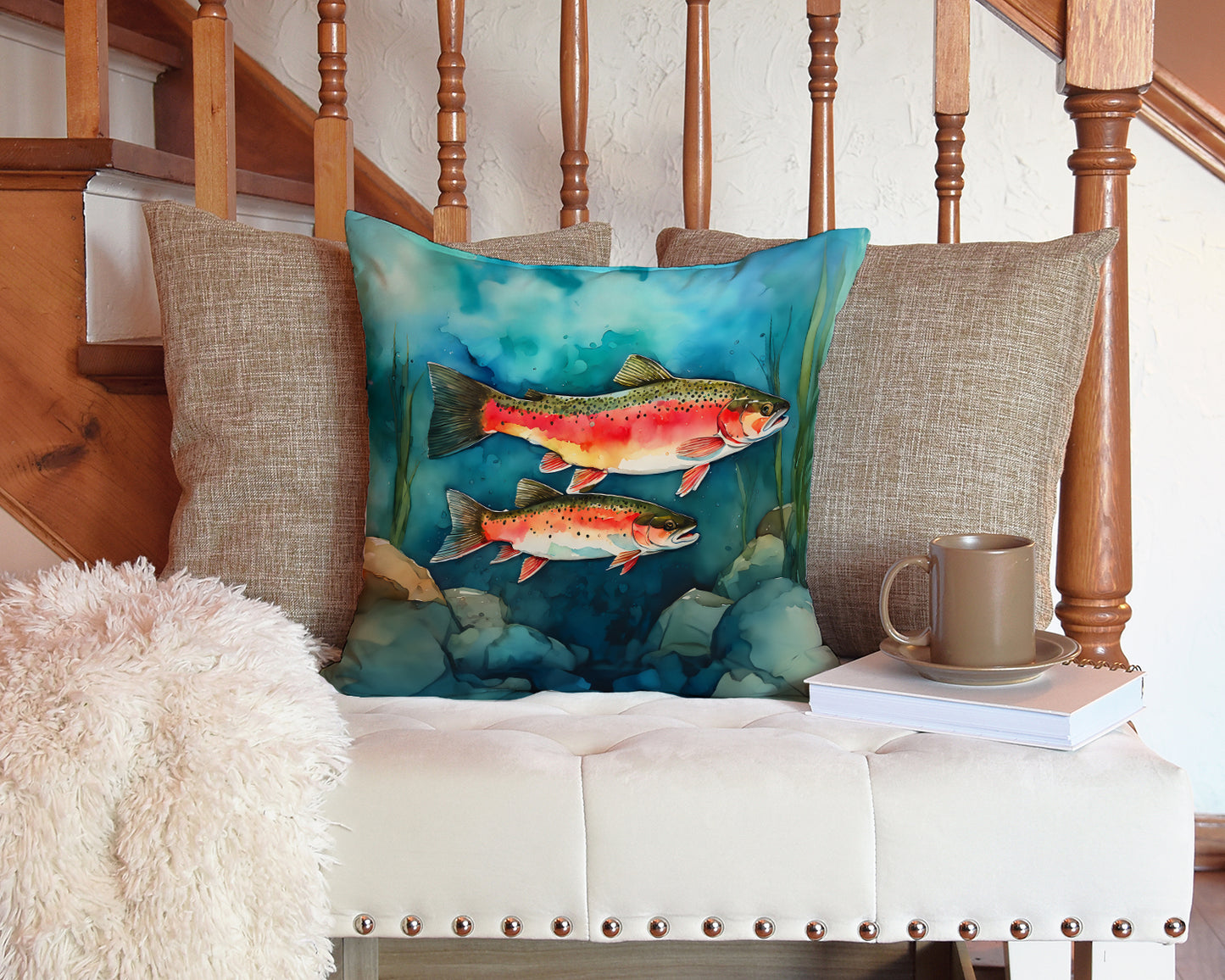 Trout Throw Pillow