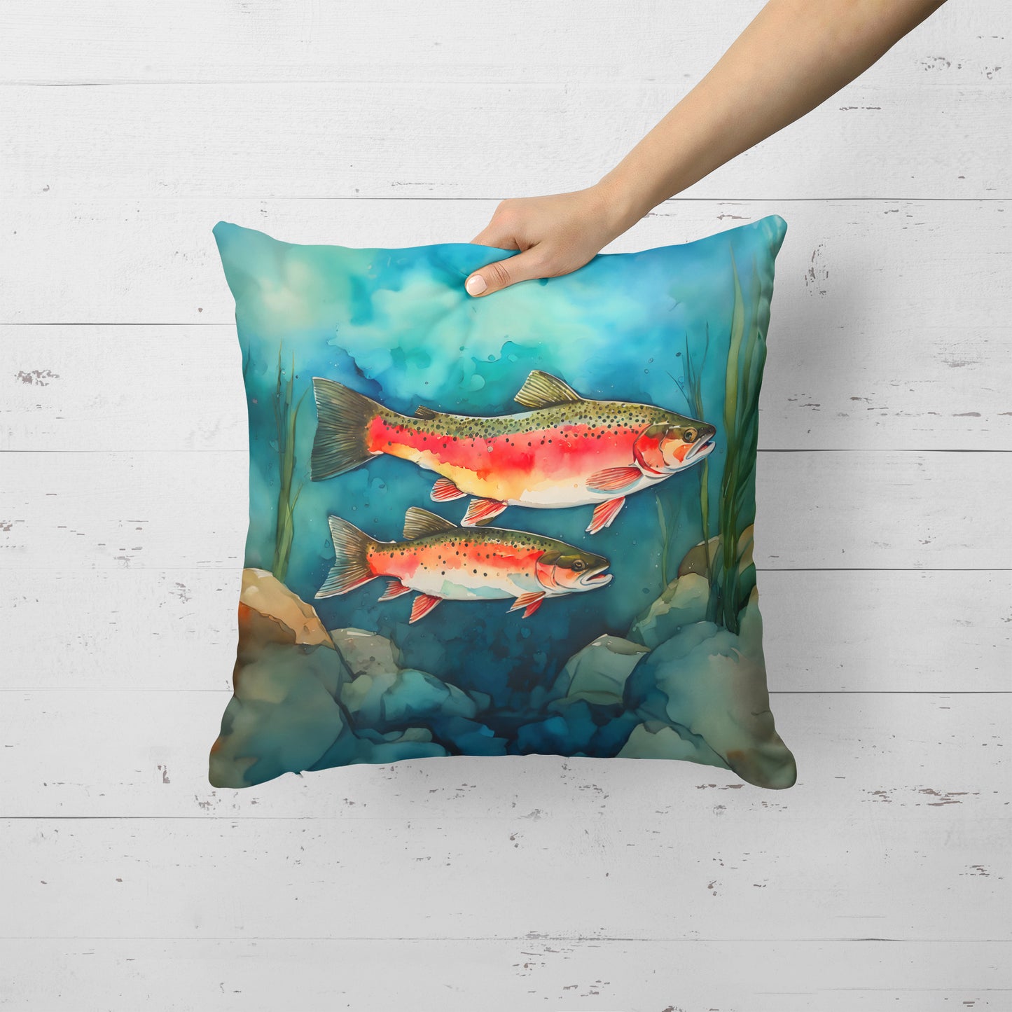 Trout Throw Pillow