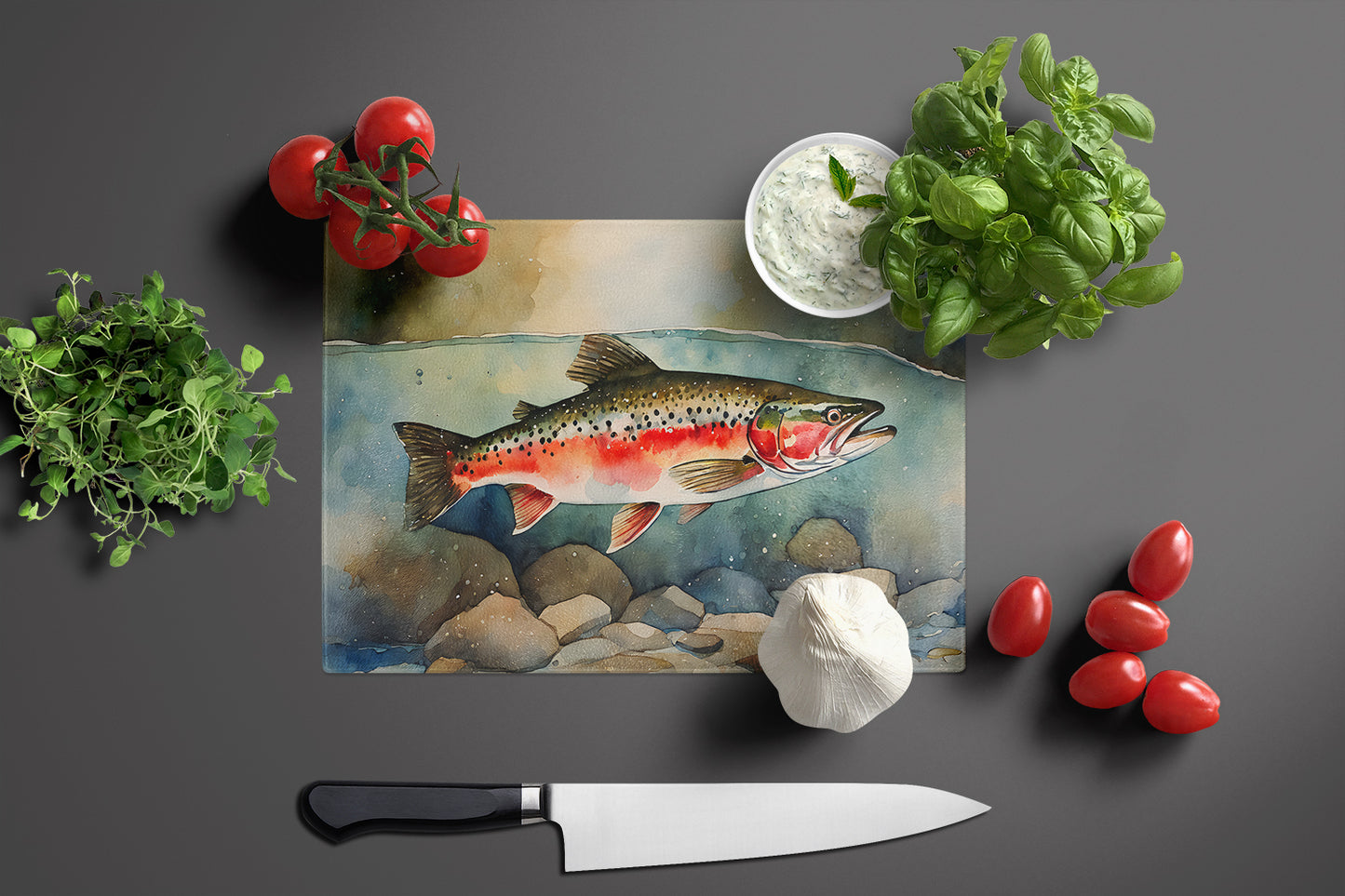 Trout Glass Cutting Board