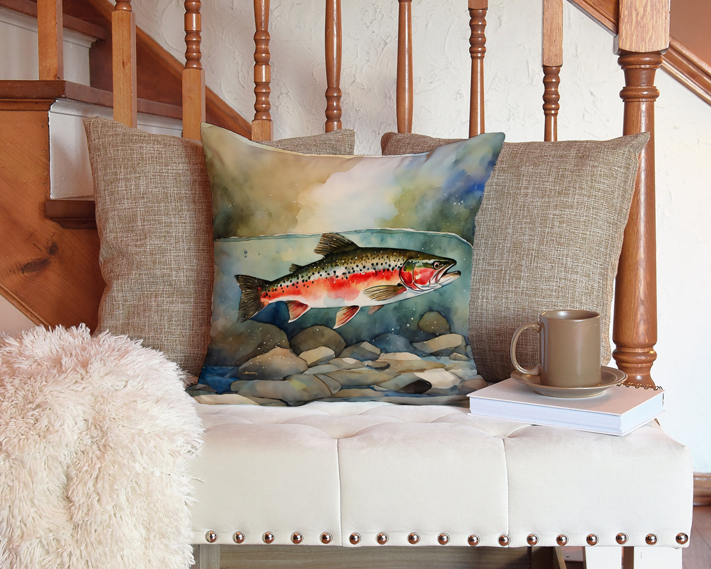 Trout Throw Pillow