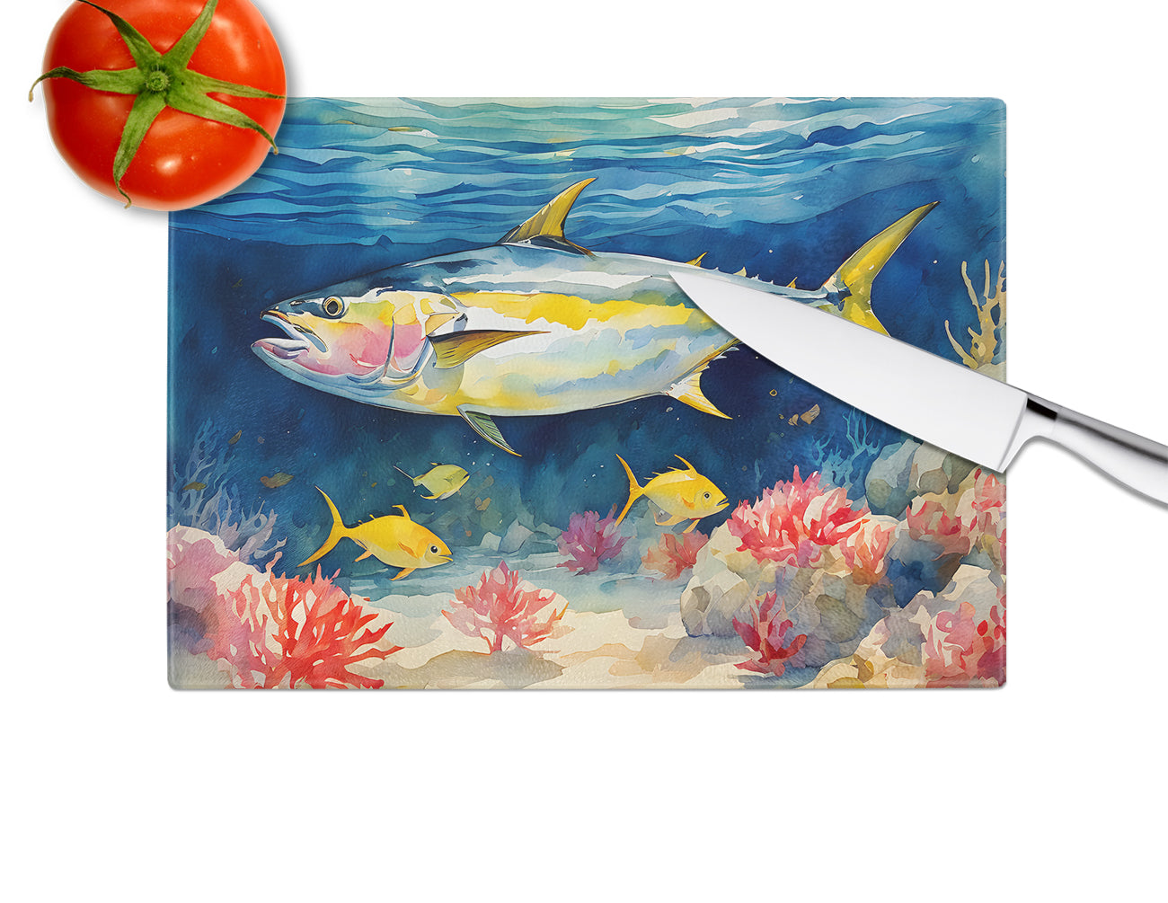 Yellowfin Tuna Glass Cutting Board