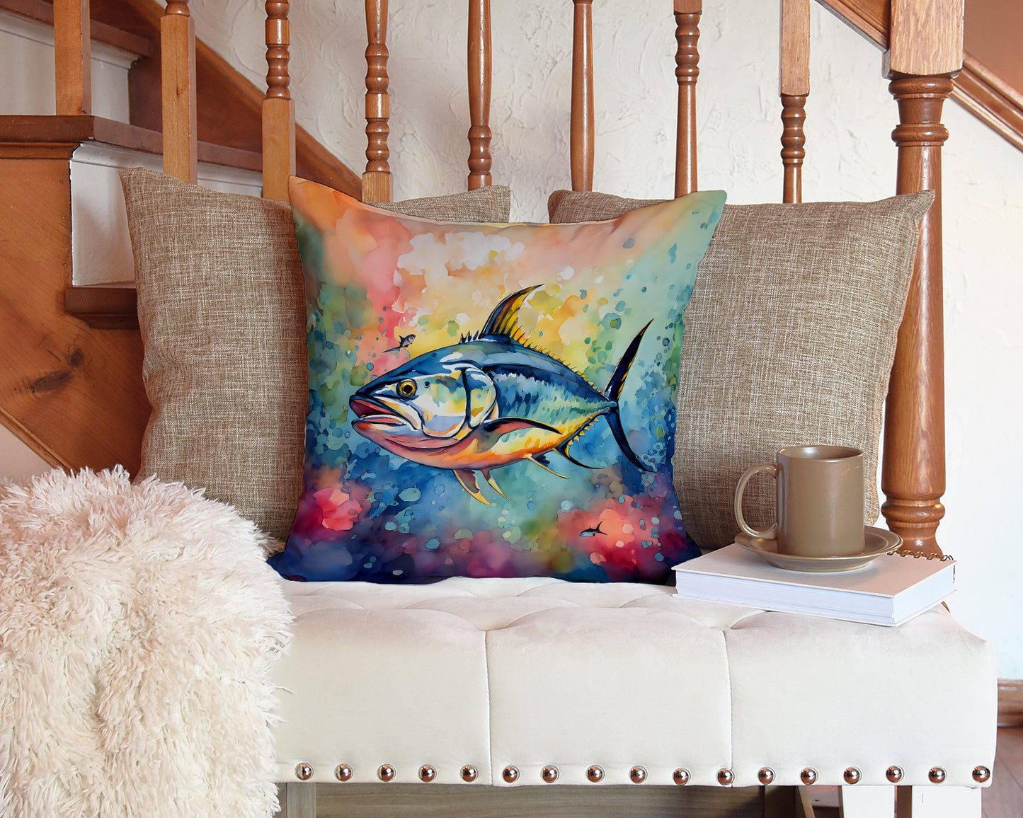 Yellowfin Tuna Throw Pillow