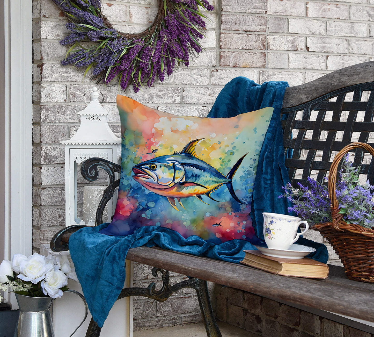 Yellowfin Tuna Throw Pillow