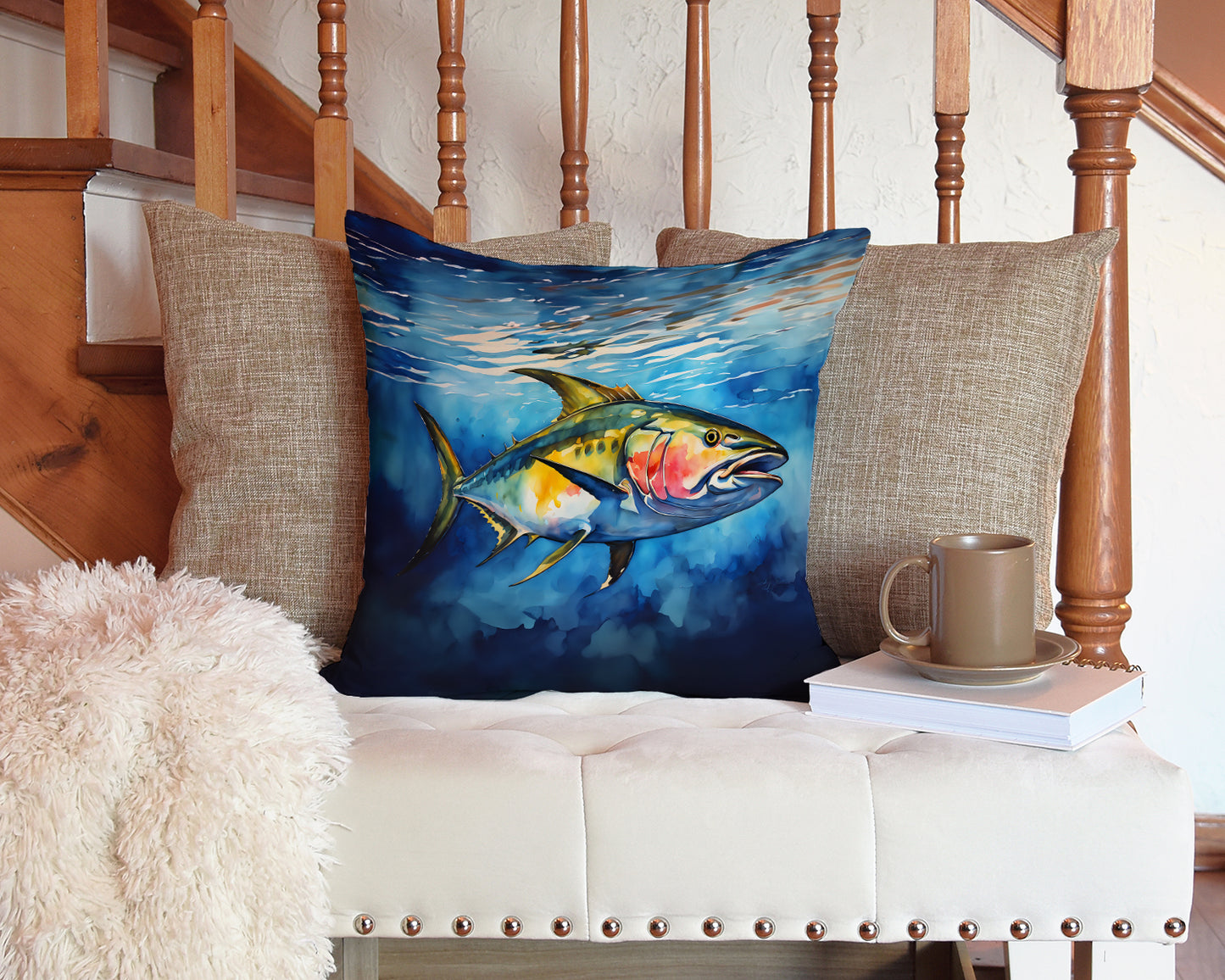 Yellowfin Tuna Throw Pillow