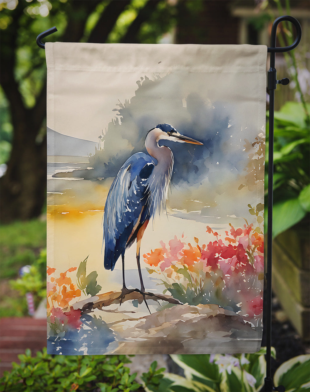 Blue Heron Garden Flag