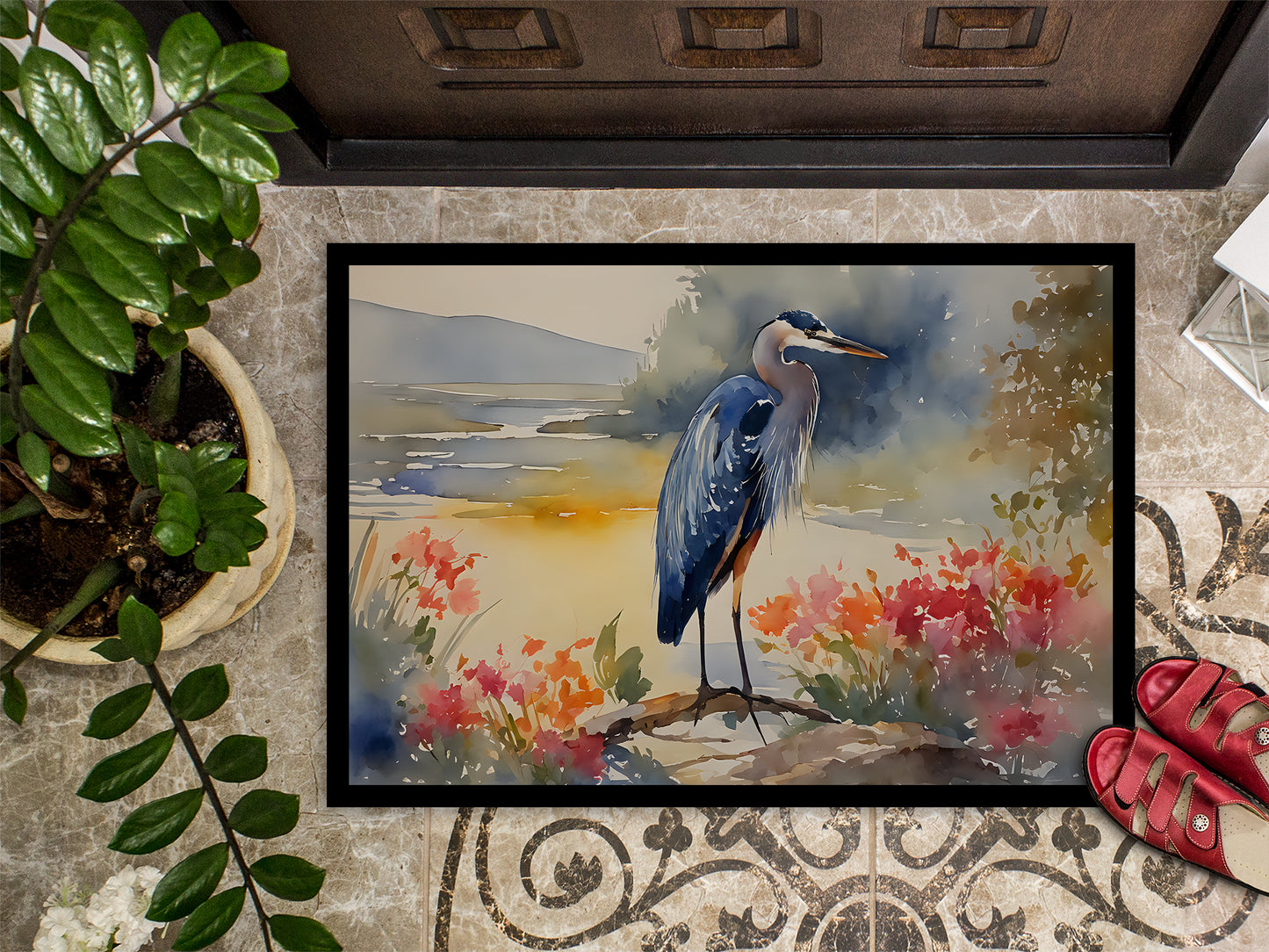 Blue Heron Doormat