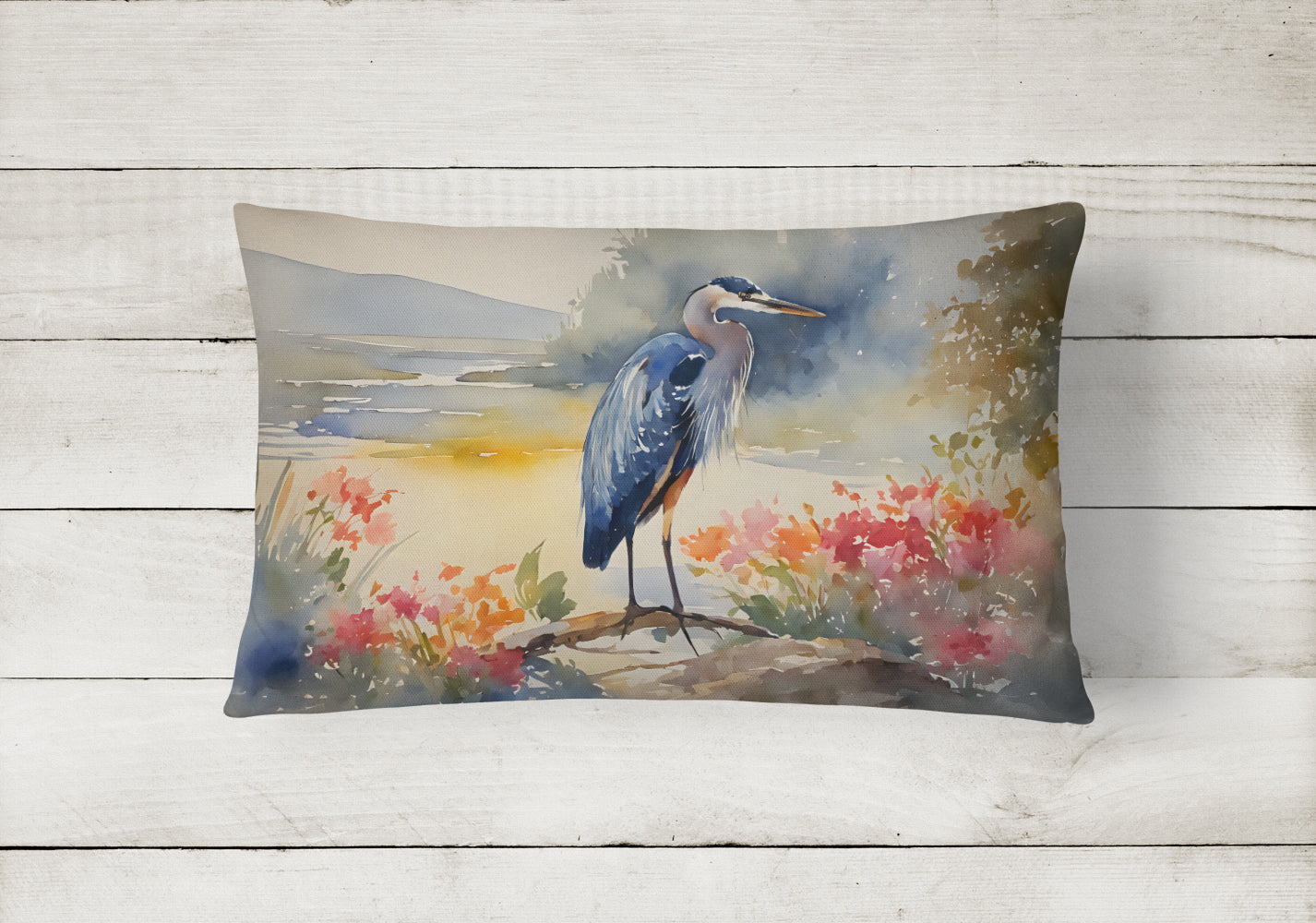 Blue Heron Throw Pillow