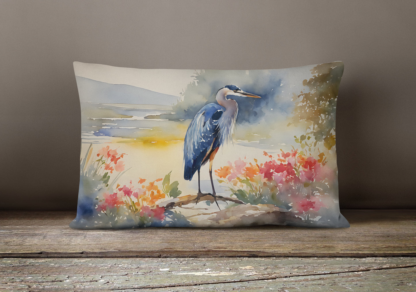 Blue Heron Throw Pillow